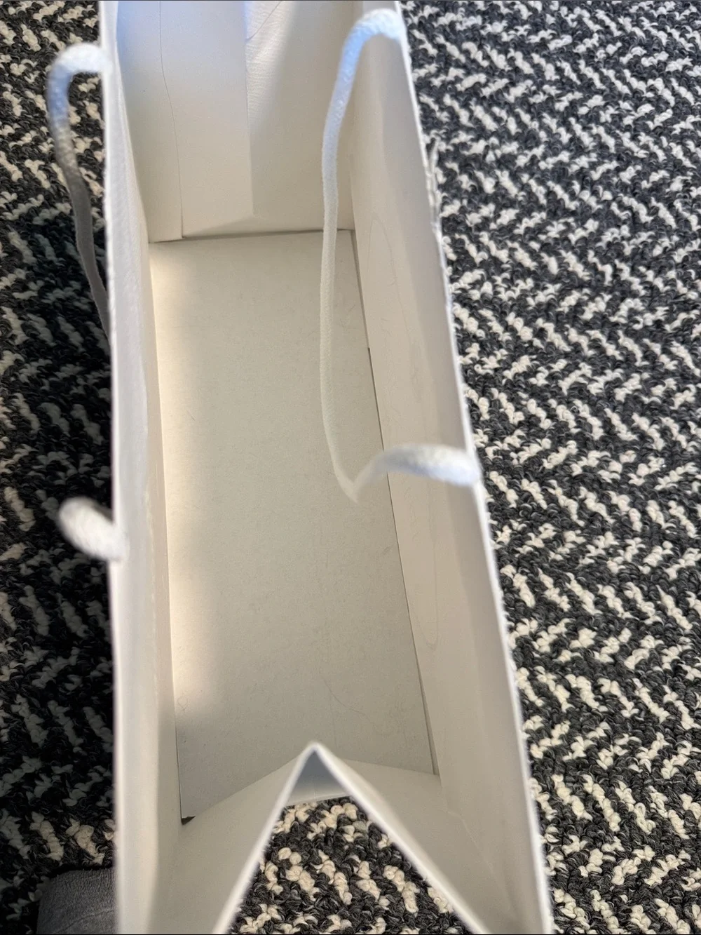 Prada White Milano Paper Shopping Bag with Rope Handles